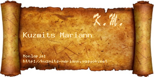 Kuzmits Mariann névjegykártya